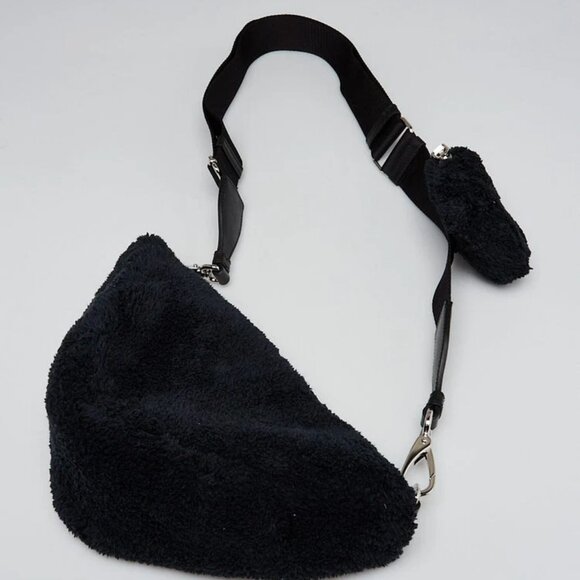 Prada Black Terry Triangle Logo Crossbody Bag 1BH190 - Picture 3 of 12